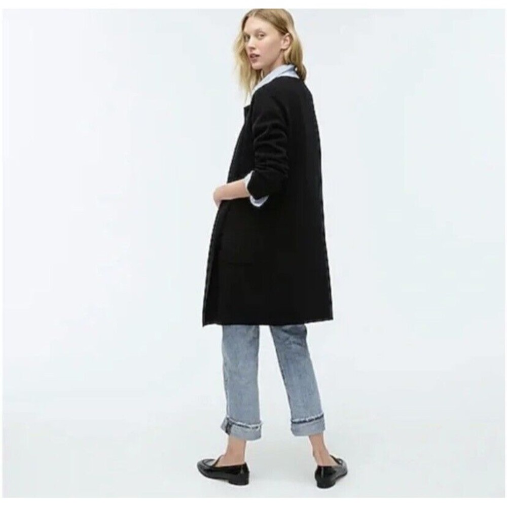 J.CREW 365 Juliette Collarless Sweater Blazer In Black Size M Merino Wool Blend - Picture 5 of 16